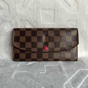 Louis Vuitton Damier Ebene Wallet Red Interior | Date Code TA2164 | 2014